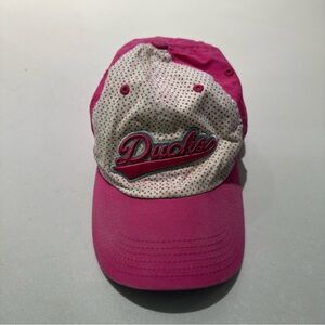 Pink polka dot Oregon ducks hat